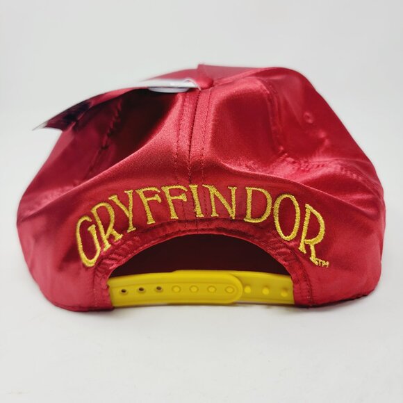 Harry Potter Hat Satin Snapback Gryffindor House Red Yellow Adult Adjustable - Picture 3 of 7